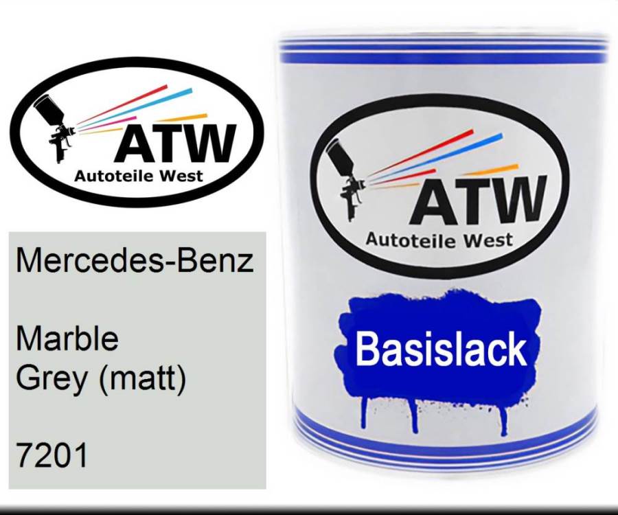 Mercedes-Benz, Marble Grey (matt), 7201: 1L Lackdose, von ATW Autoteile West.